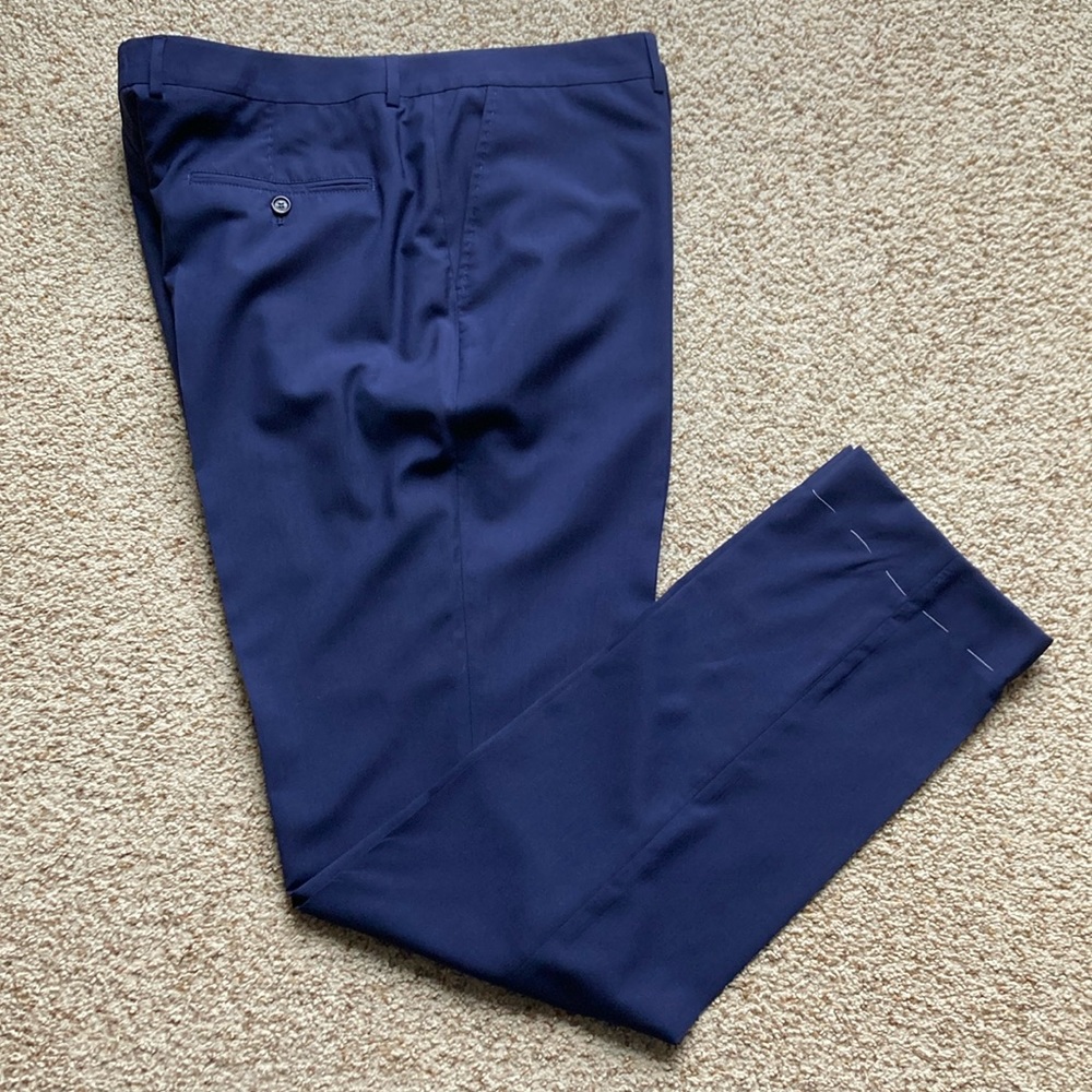 NWOT Brunello Cucinelli Men’s Navy Lightweight Wool Trousers Pants IT60 US 42-44